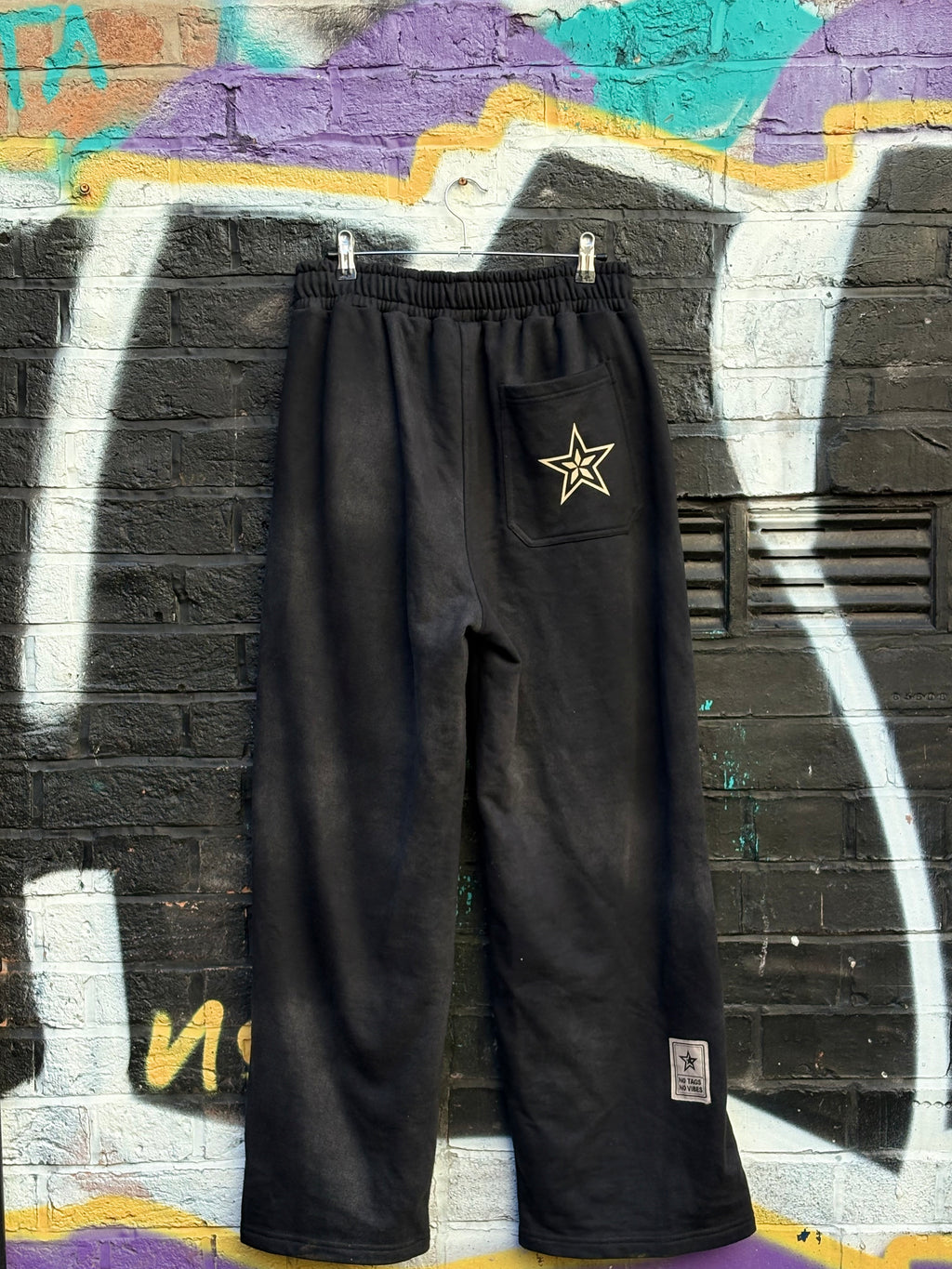 Black washed sweatpants