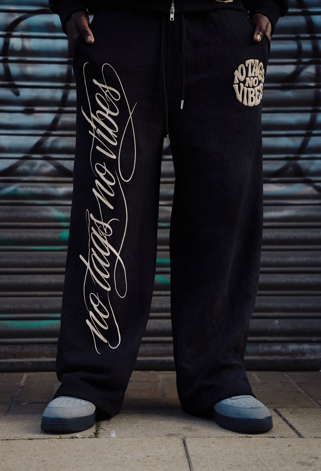 Black washed sweatpants
