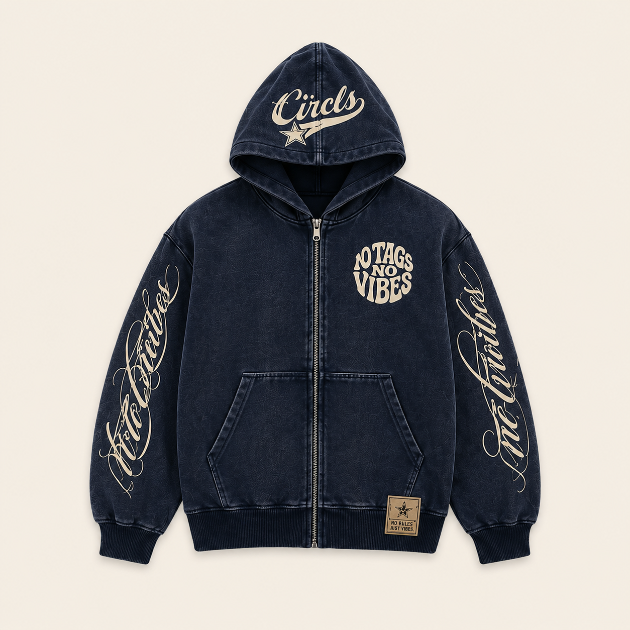 Navy washed Hoodie
